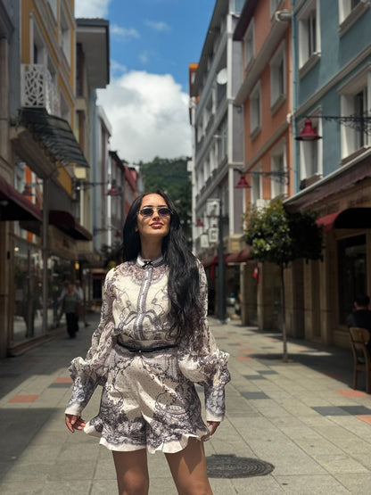 İthal Şortlu Krem Takım